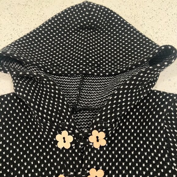 20% off $40+! Handmade Pea Coat w/Wooden Flower Buttons Size XXS WMN/12 Kids - Picture 5 of 9